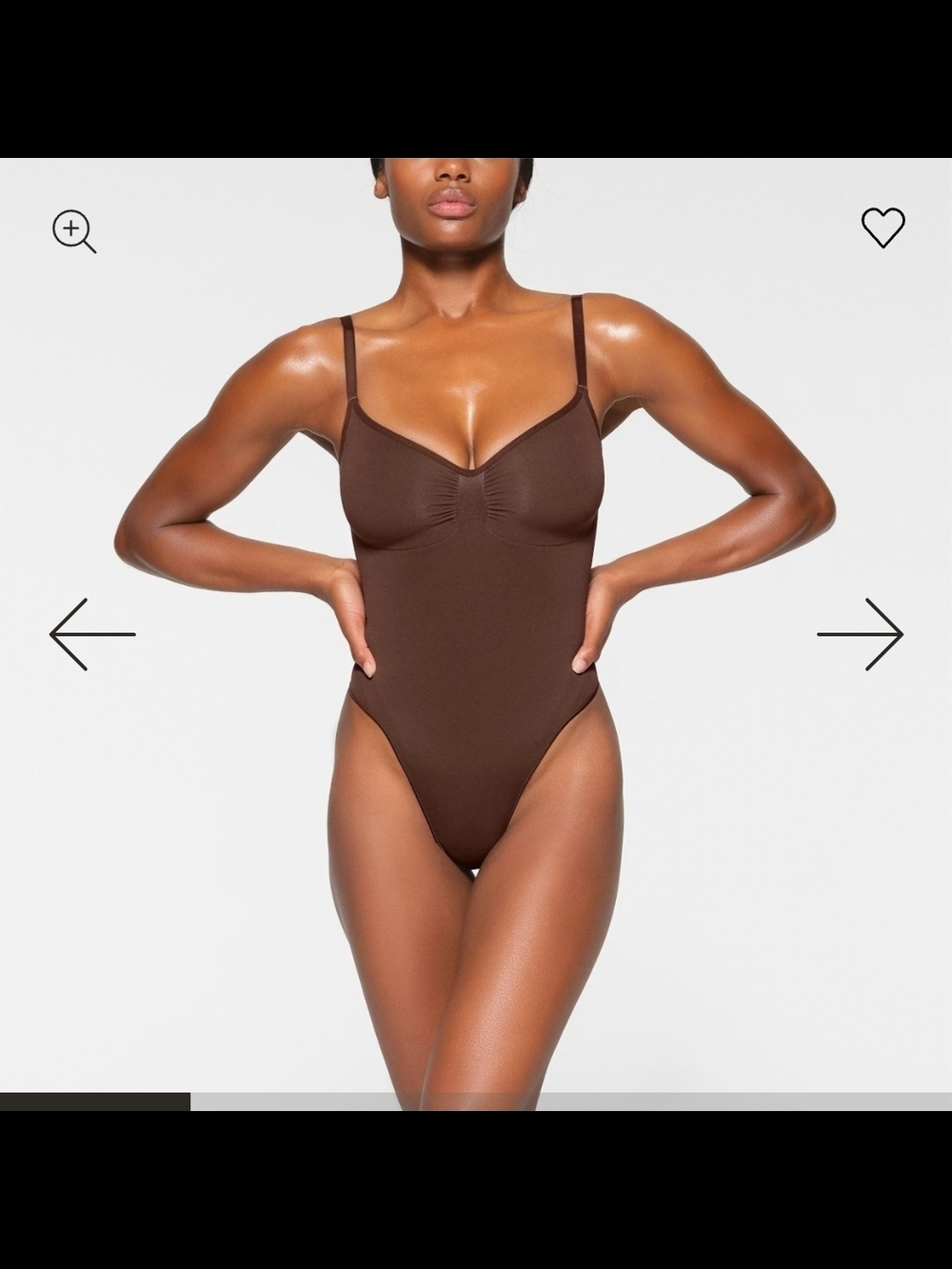 SKIMS Brown Scoop Neck Bodysuit